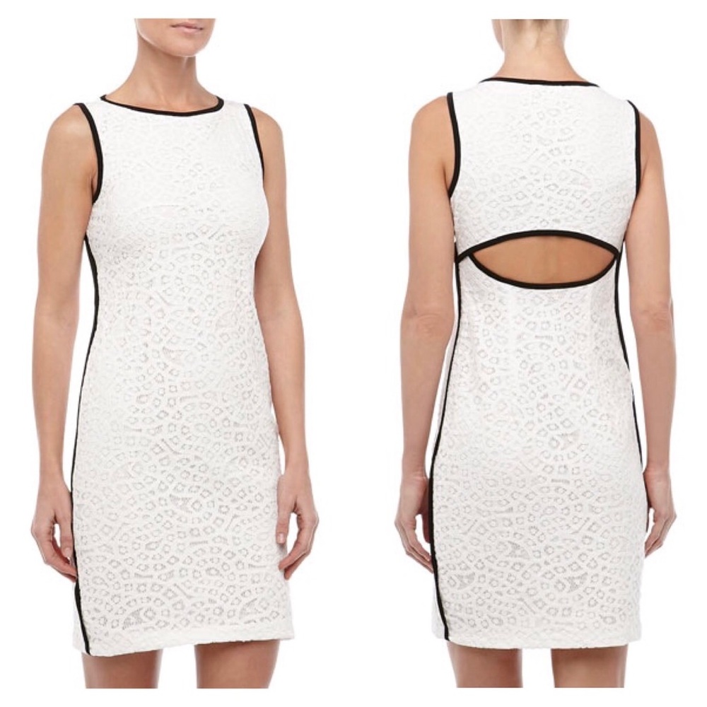 NWT Isaac Mizrahi Plus Size White Paisley Lace Back Cutout Sleeveless Dress